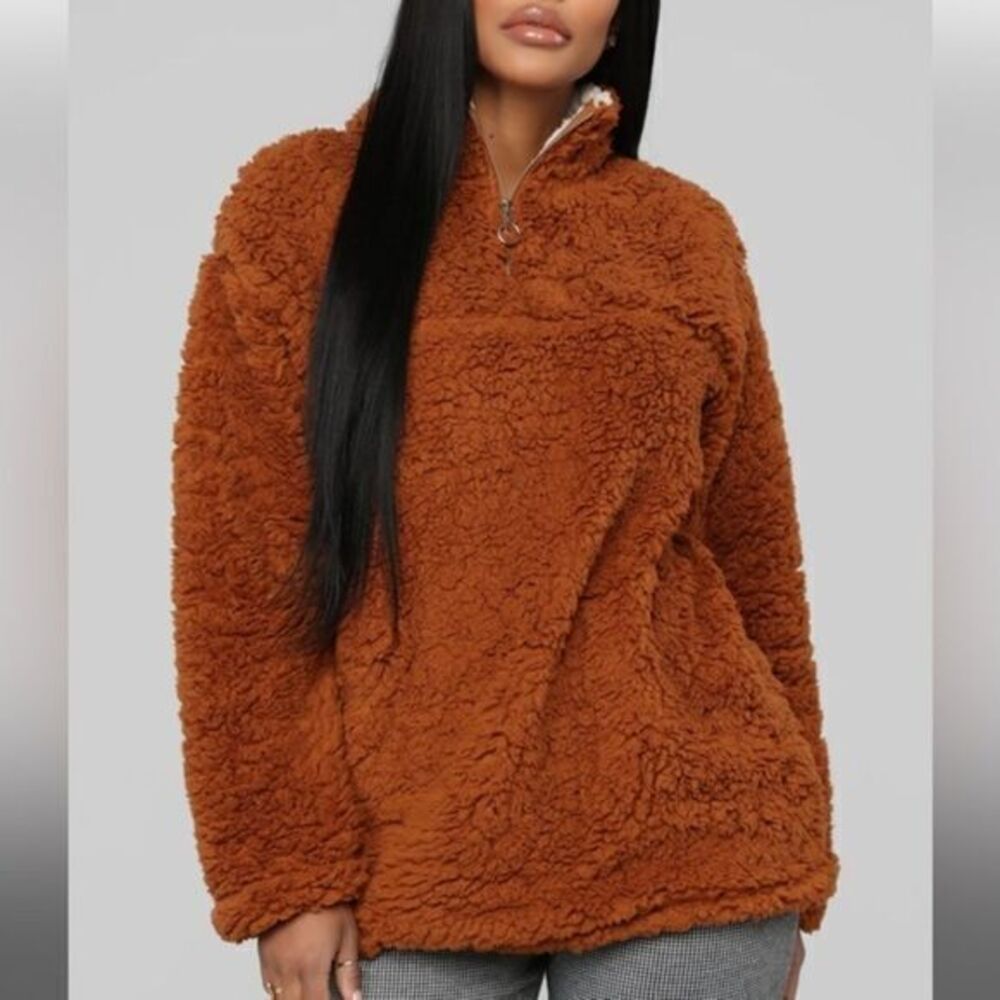 Fuzzy Jacket Cognac Size M RefFNB